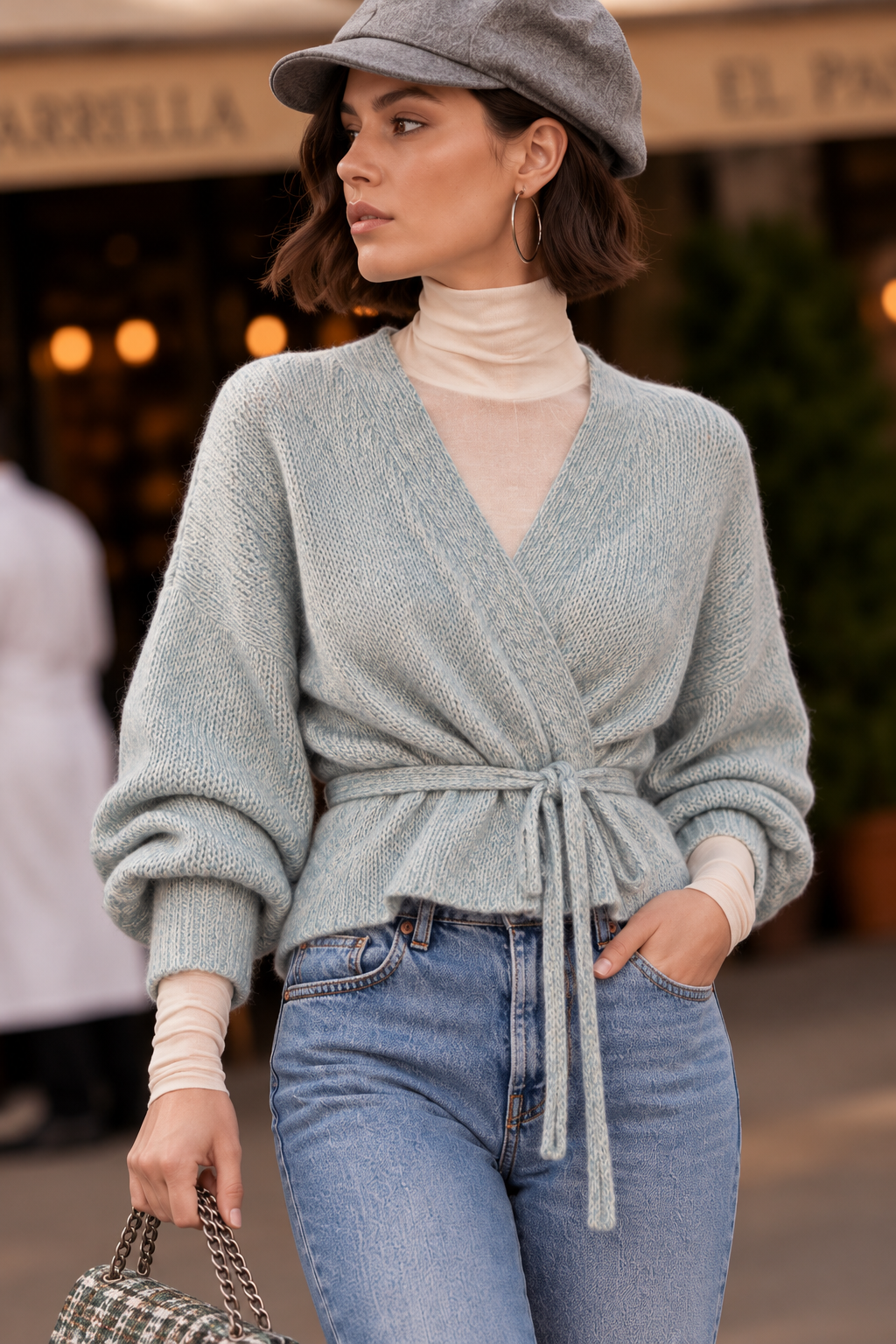 Wrap Tie Open Sweater